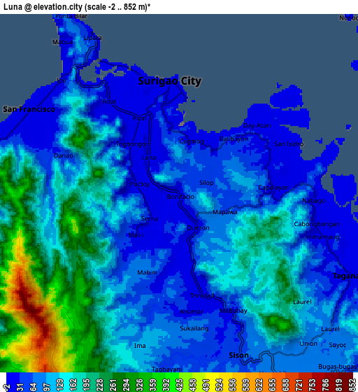 Zoom OUT 2x Luna, Philippines elevation map