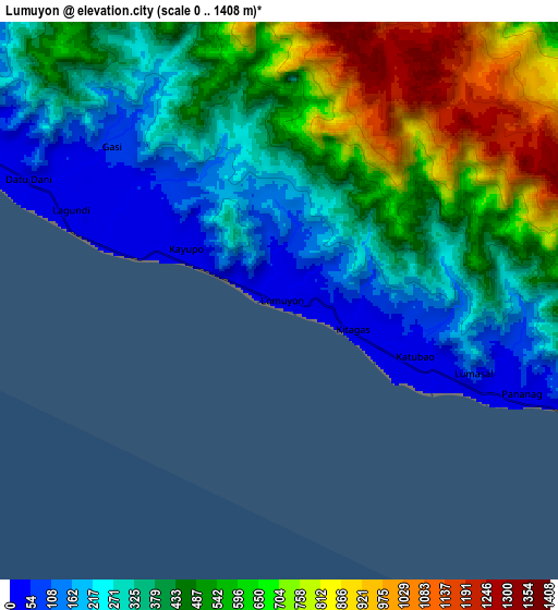 Zoom OUT 2x Lumuyon, Philippines elevation map