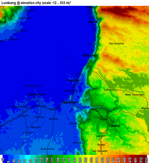 Zoom OUT 2x Lumbang, Philippines elevation map