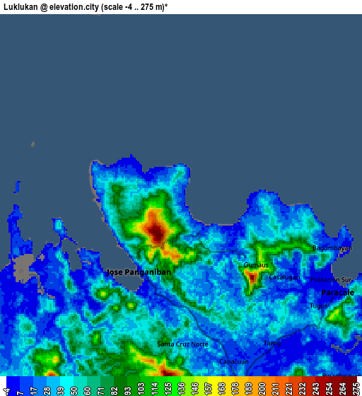 Zoom OUT 2x Luklukan, Philippines elevation map