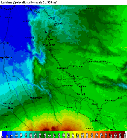 Zoom OUT 2x Luisiana, Philippines elevation map