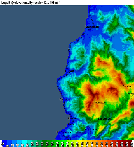 Zoom OUT 2x Lugait, Philippines elevation map