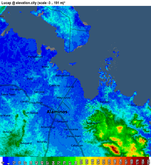 Zoom OUT 2x Lucap, Philippines elevation map