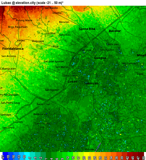 Zoom OUT 2x Lubao, Philippines elevation map