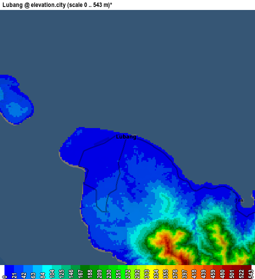 Zoom OUT 2x Lubang, Philippines elevation map