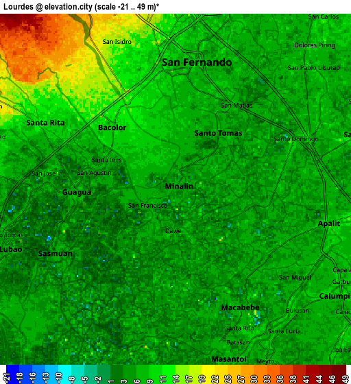 Zoom OUT 2x Lourdes, Philippines elevation map