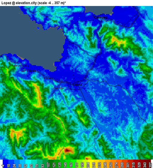 Zoom OUT 2x Lopez, Philippines elevation map