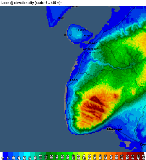 Zoom OUT 2x Loon, Philippines elevation map