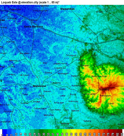 Zoom OUT 2x Loqueb Este, Philippines elevation map