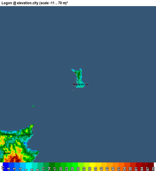 Zoom OUT 2x Logon, Philippines elevation map