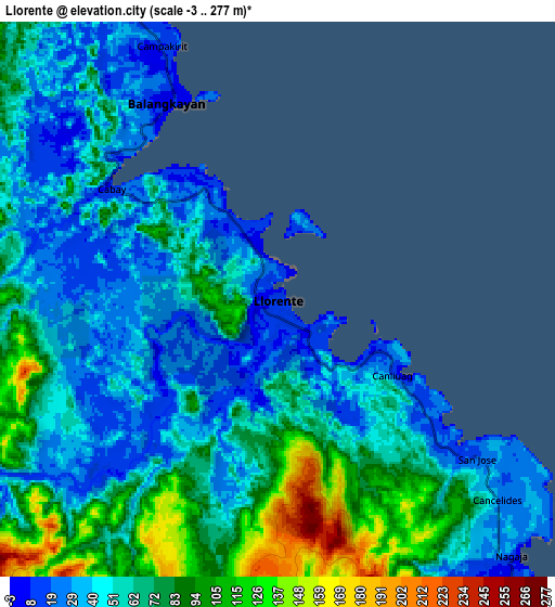 Zoom OUT 2x Llorente, Philippines elevation map