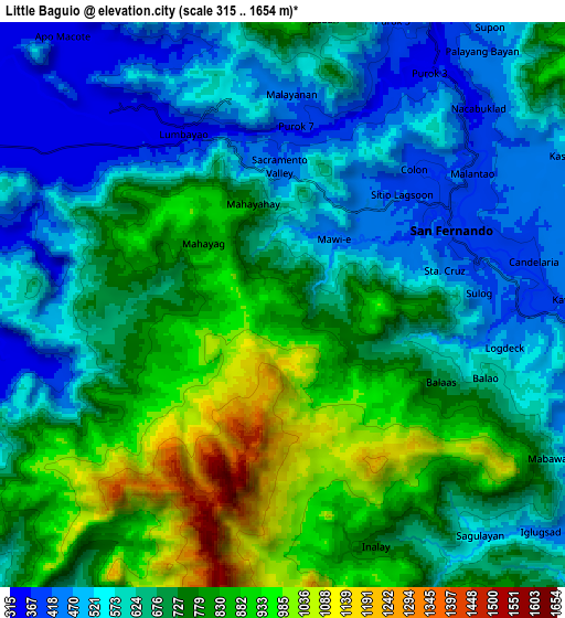 Zoom OUT 2x Little Baguio, Philippines elevation map