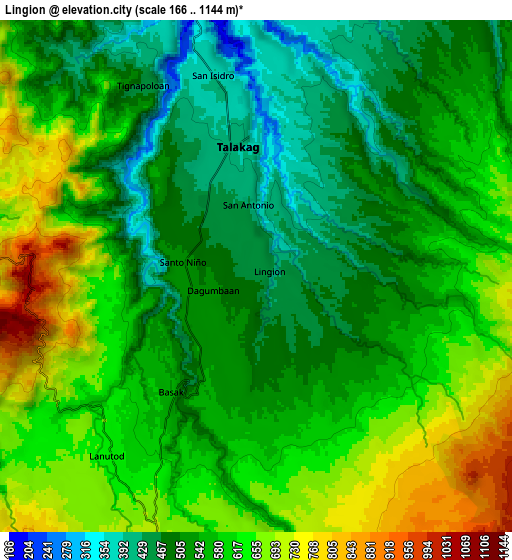 Zoom OUT 2x Lingion, Philippines elevation map