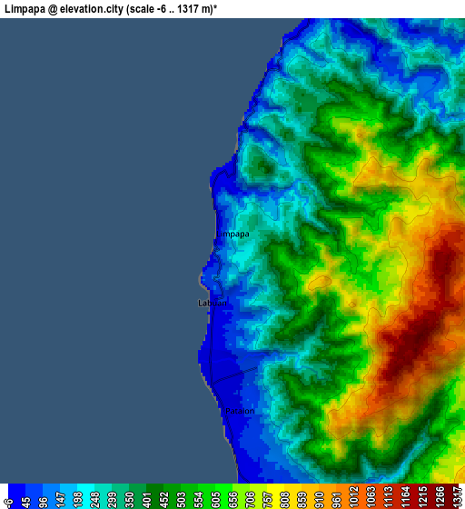 Zoom OUT 2x Limpapa, Philippines elevation map