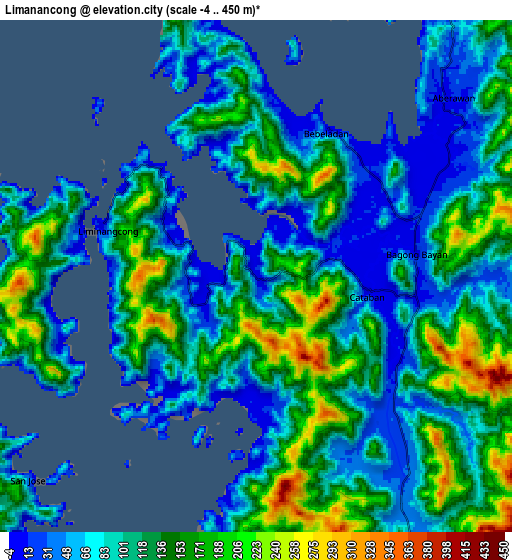 Zoom OUT 2x Limanancong, Philippines elevation map