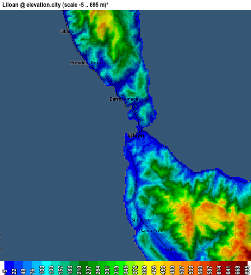 Zoom OUT 2x Liloan, Philippines elevation map