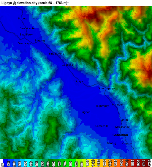 Zoom OUT 2x Ligaya, Philippines elevation map