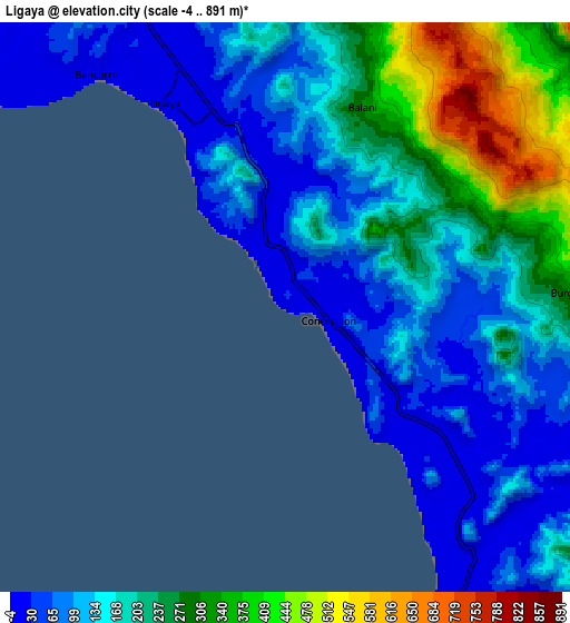 Zoom OUT 2x Ligaya, Philippines elevation map