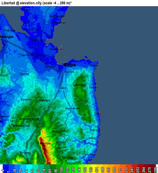 Zoom OUT 2x Libertad, Philippines elevation map