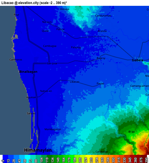 Zoom OUT 2x Libacao, Philippines elevation map