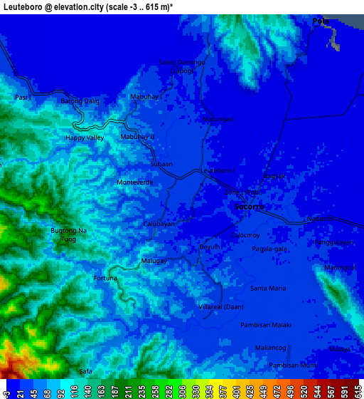 Zoom OUT 2x Leuteboro, Philippines elevation map