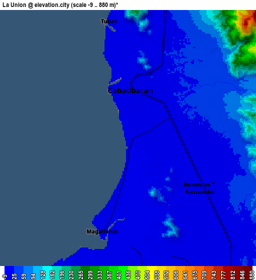 Zoom OUT 2x La Union, Philippines elevation map