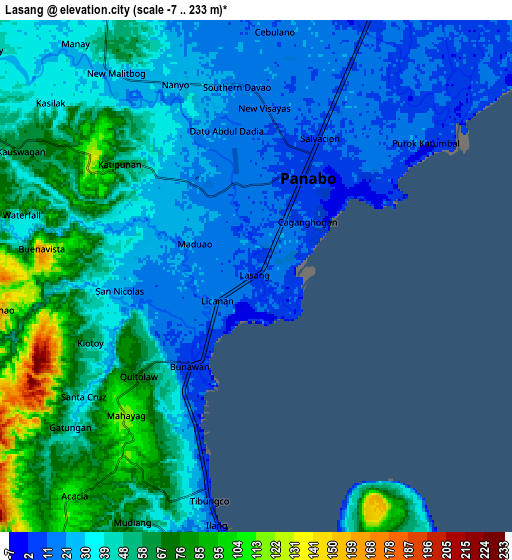 Zoom OUT 2x Lasang, Philippines elevation map