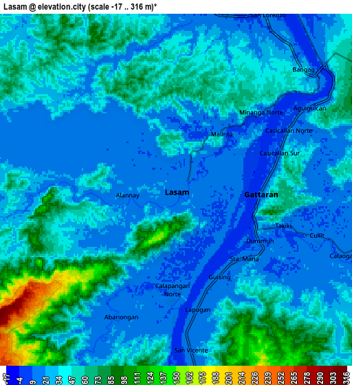 Zoom OUT 2x Lasam, Philippines elevation map