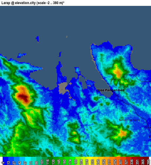 Zoom OUT 2x Larap, Philippines elevation map