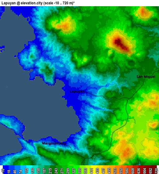 Zoom OUT 2x Lapuyan, Philippines elevation map