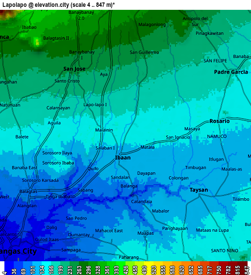 Zoom OUT 2x Lapolapo, Philippines elevation map