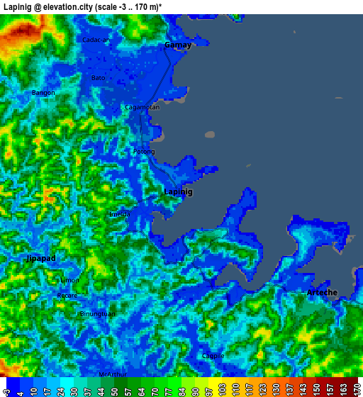 Zoom OUT 2x Lapinig, Philippines elevation map