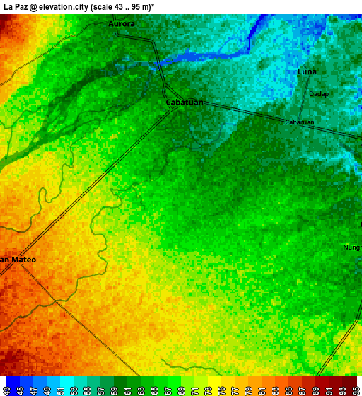 Zoom OUT 2x La Paz, Philippines elevation map