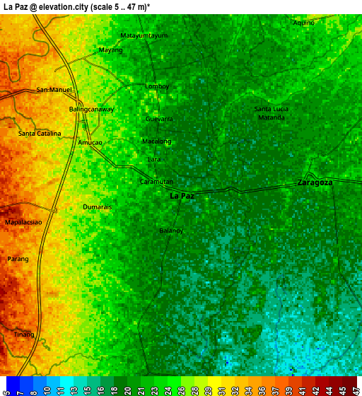 Zoom OUT 2x La Paz, Philippines elevation map