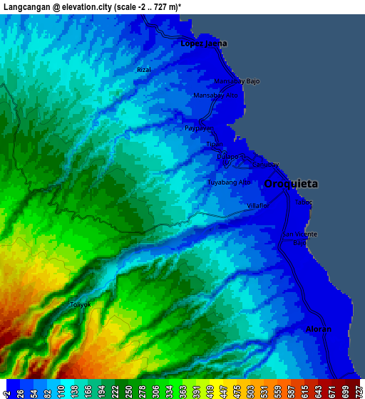 Zoom OUT 2x Langcangan, Philippines elevation map