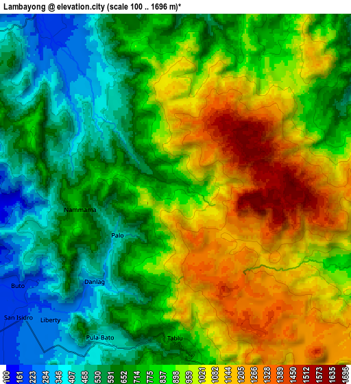 Zoom OUT 2x Lambayong, Philippines elevation map