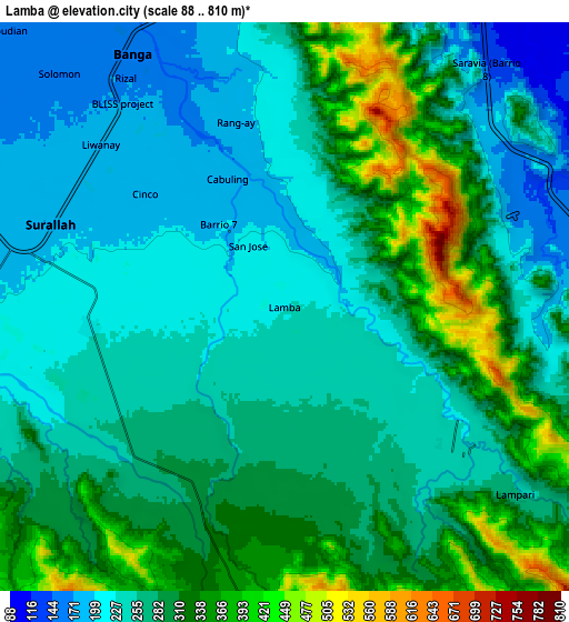 Zoom OUT 2x Lamba, Philippines elevation map