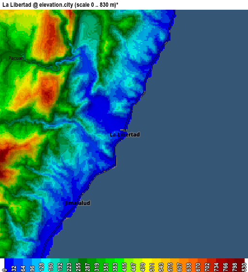 Zoom OUT 2x La Libertad, Philippines elevation map