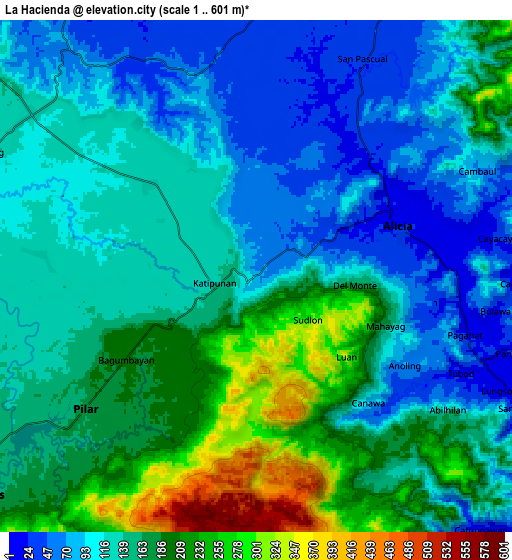 Zoom OUT 2x La Hacienda, Philippines elevation map