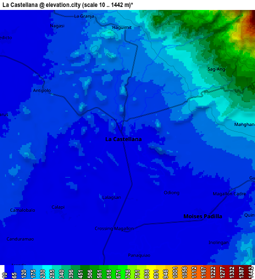 Zoom OUT 2x La Castellana, Philippines elevation map