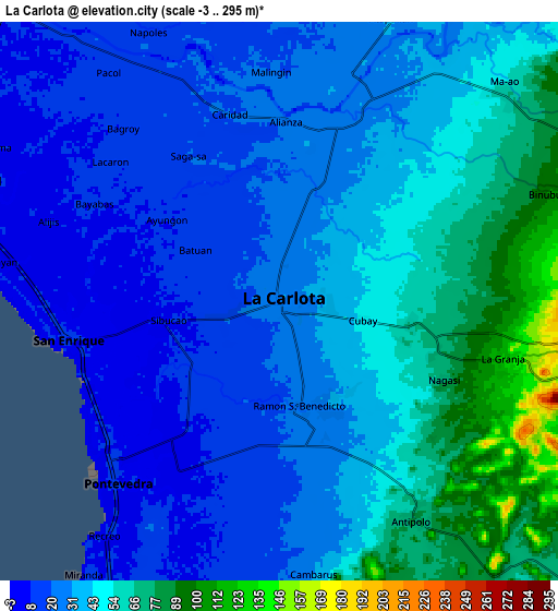 Zoom OUT 2x La Carlota, Philippines elevation map