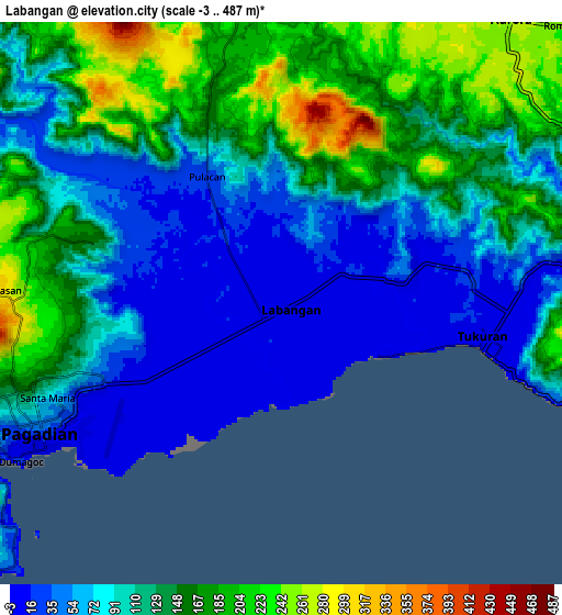 Zoom OUT 2x Labangan, Philippines elevation map