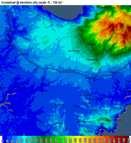 Zoom OUT 2x Cumadcad, Philippines elevation map