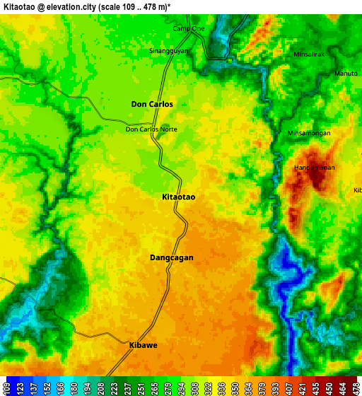 Zoom OUT 2x Kitaotao, Philippines elevation map