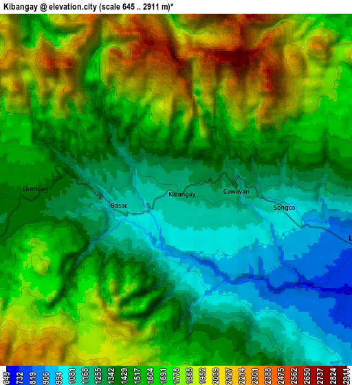 Zoom OUT 2x Kibangay, Philippines elevation map