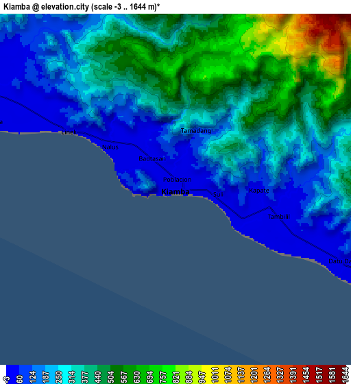 Zoom OUT 2x Kiamba, Philippines elevation map