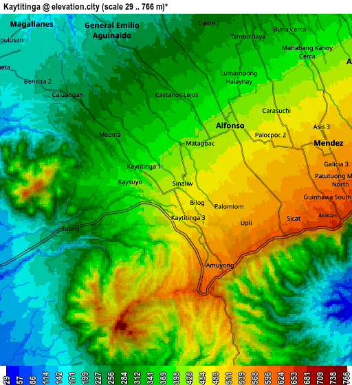 Zoom OUT 2x Kaytitinga, Philippines elevation map