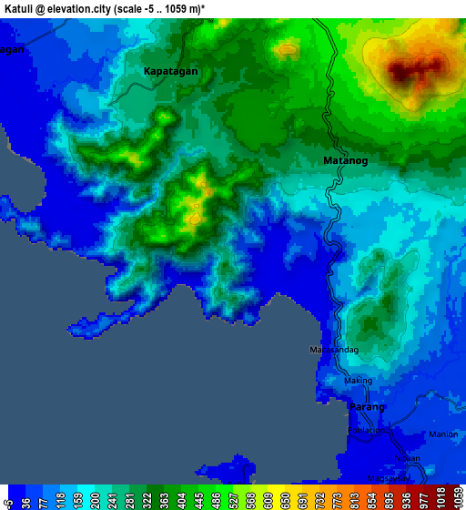 Zoom OUT 2x Katuli, Philippines elevation map