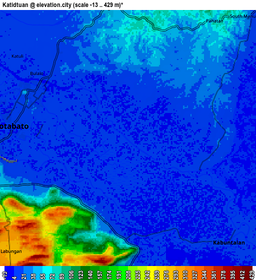 Zoom OUT 2x Katidtuan, Philippines elevation map