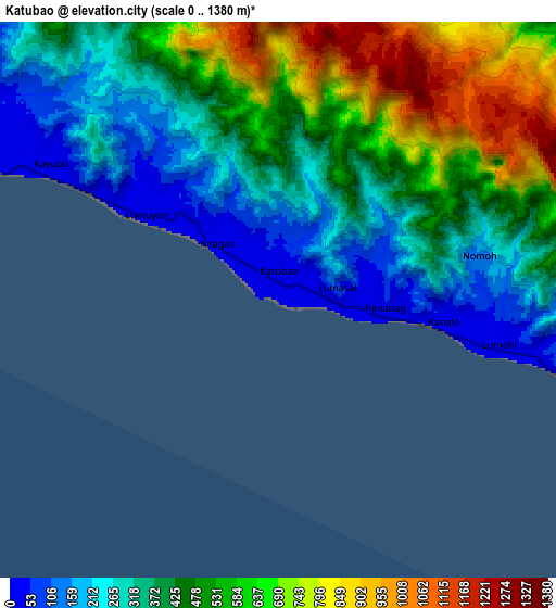 Zoom OUT 2x Katubao, Philippines elevation map